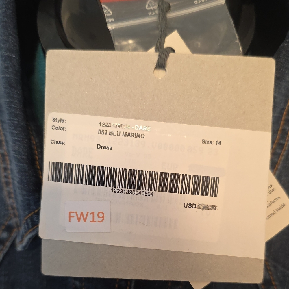 NWT Persona Marina Rinaldi Stylish Blue Denim Dress US 14 - Picture 3 of 7
